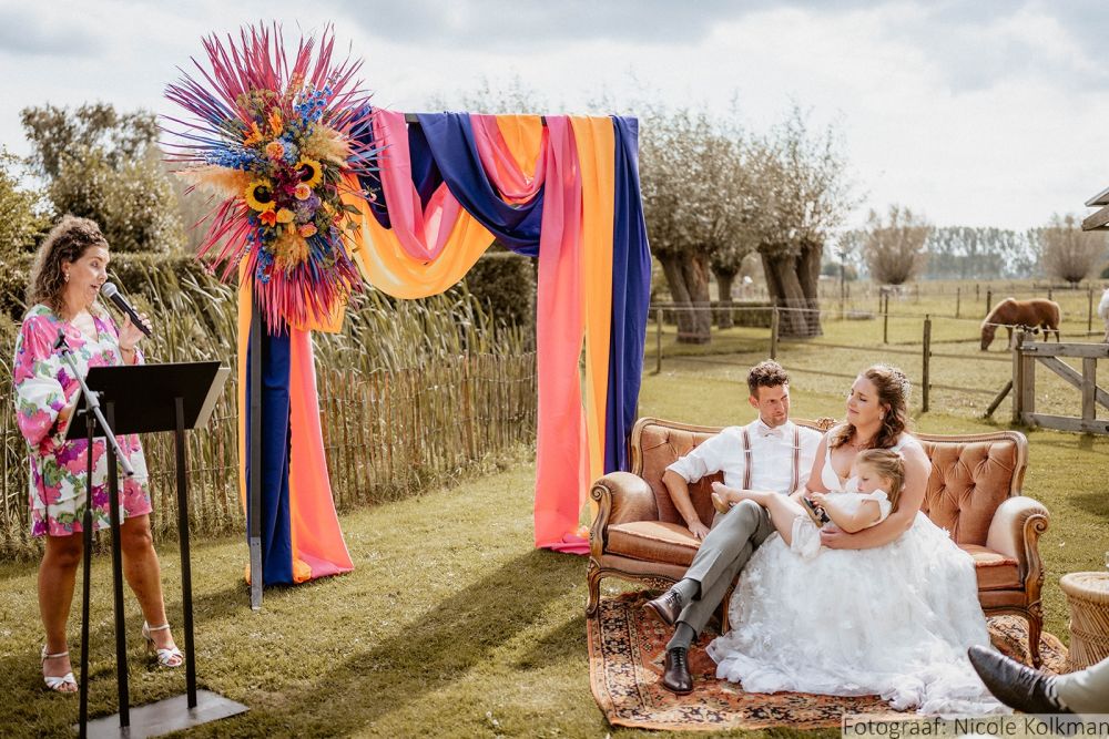 Backdrop ceremonie kleurrijk